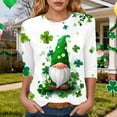 thumbnail image 2 of felwors St Patricks Day Shirt Women 2025 Casual Plus Size 3/4 Sleeve Irish Clover Shirts Funny Saint Patrick's Tunic Tops (White, M), 2 of 6