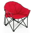 thumbnail image 1 of Costway Oversized Folding Padded Camping Moon Saucer Chair Bag Outdoor Fishing Red, 1 of 9