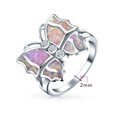 thumbnail image 5 of Bling Jewelry Womens Cocktail Statement Ring: Pink Opal Butterfly with CZ Accents in Sterling Silver, 5 of 5