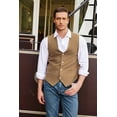 thumbnail image 2 of COOFANDY Men's Suede Leather Suit Vest Casual Western Vest Jacket Slim Fit Cowboy Waistcoat, 2 of 6
