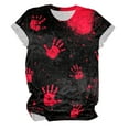thumbnail image 4 of YDFCWXW Women's Graphic T-Shirts Stain Hand Shirt Shirts Halloween Movie Tees Hot Pink, M, 4 of 5