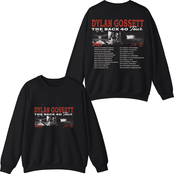 Dylan Gossett Merch The Back 40 Tour Crewneck Sweatshirt Men Women Long Sleeve Graphic Top