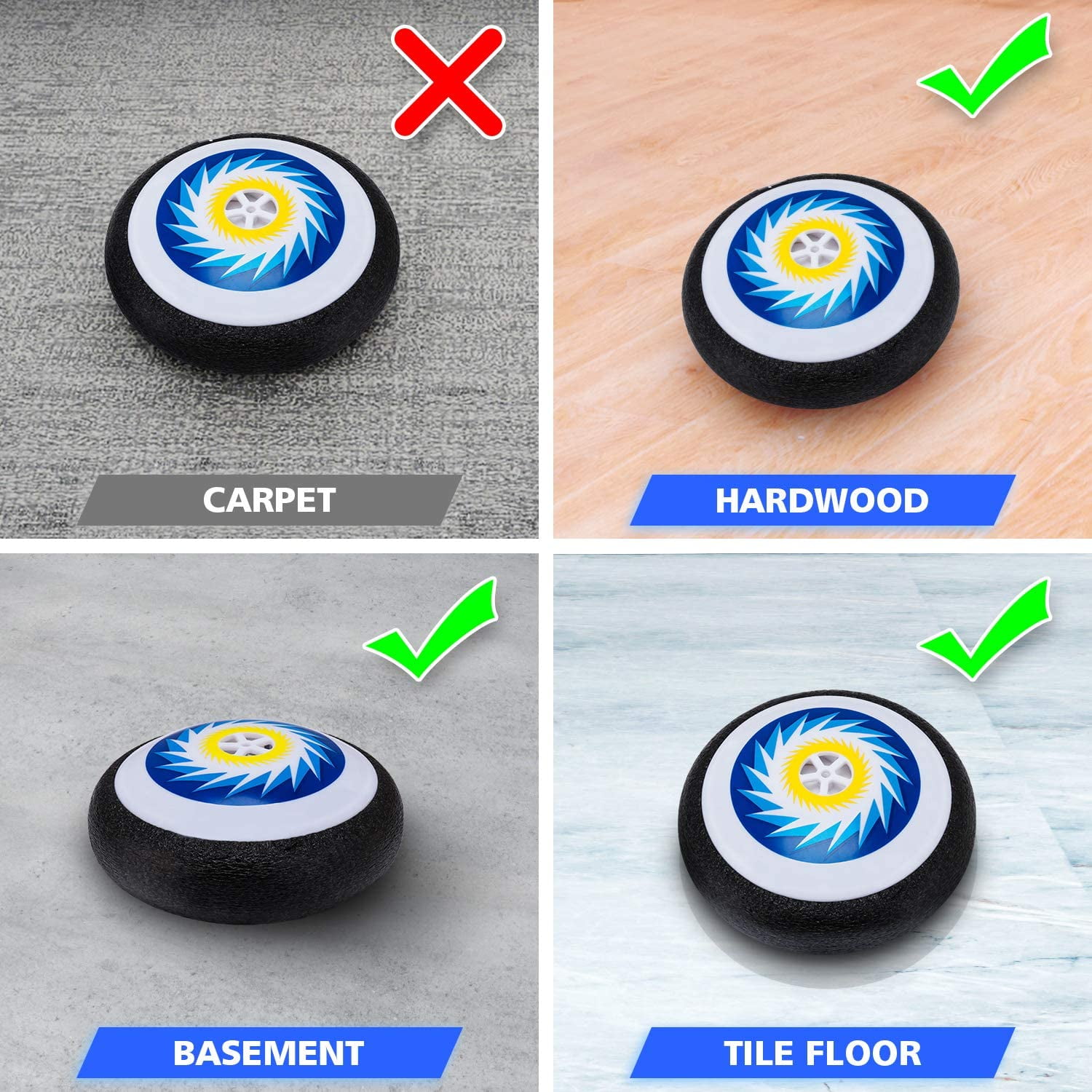 2 Sticks Air Soccer Hover Ball Frame/&Net. Hovering Hockey Toys Set Indoor Games for Kids Sports Gifts Toys for 3 4 5 6 7 8-9 10 11 12 Year Old Boys Girls Hockey Toys for Boys
