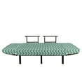 thumbnail image 3 of Grey Chevron Futon Couch, Retro Zigzags Pattern with Long Corners at Variable Angles Minimalist Art, Daybed with Metal Frame Upholstered Sofa for Living Dorm, Loveseat, Mint Green Grey, by Ambesonne, 3 of 4