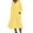 Yellow, variant on OSOLU Dresses Women Solid Color Elegant Lapel Casual 3/4 Sleeve Dress Cozy Sundress Wedding Guest Dress