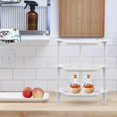 thumbnail image 3 of QUTETN 3 Layer Plastic Small Storage Shelves Plastic Basket Corner Shelf Organizer Desk Stand Rack Bathroom Shelves for Home Household Kitchen(White), 3 of 6
