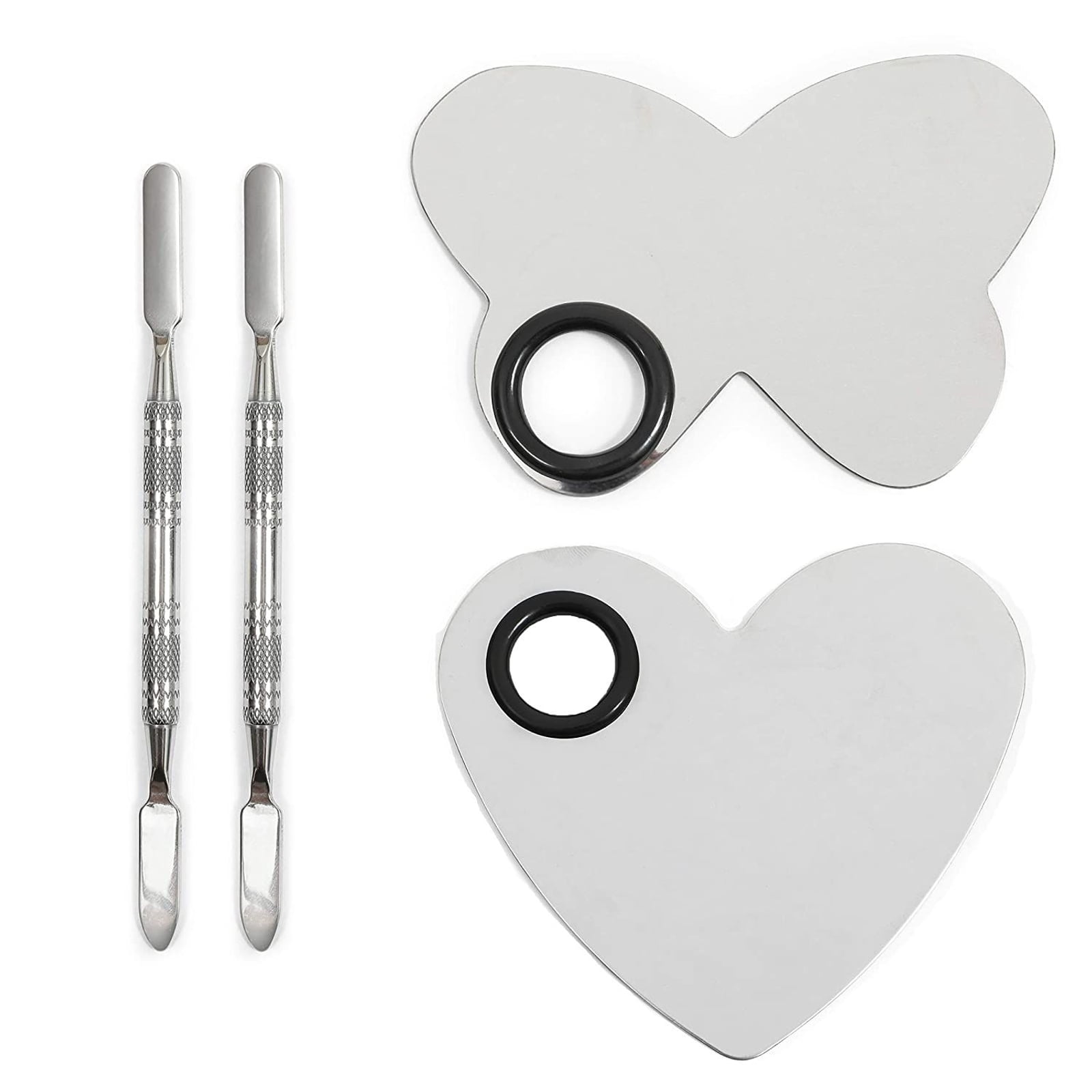 JAPCHET 8 PCS Mixing Makeup Palette, 3-Well Makeup Palette Mixer Tray,  Stainless Steel Cosmetic Palette with 8 PCS Spatula Tool, Multipurpose  Makeup