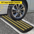 thumbnail image 2 of Heavy Duty 48 In Rubber Curb Ramp 50 Ton Capacity Threshold Ramp with Reflective Stripe for Cars Trucks Wheelchairs and Driveways, 2 of 8
