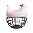 thumbnail image 4 of Cesta para huevos de , frutero con tapa de cerámica con forma de , cesta decorativa para almacenar huevos, verduras, frutas y huevos de Rosa Negro, 4 of 8