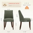 thumbnail image 5 of EOP Upholstered Dining Chairs Set of 6, Mid Century Modern Fabric Side Chairs with Solid Wood Legs, Comfortable Kitchen & Dining Room Chairs for Home, Restaurant Use, Green, 5 of 6