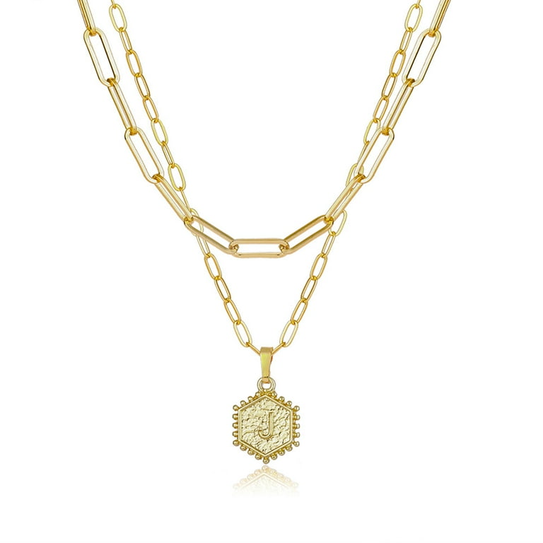 Initial choker shop necklace gold