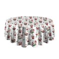 thumbnail image 5 of White Christmas Santa Pattern Round Tablecloth 60"x60",Wrinkle Wipeable Table Cloth for Kitchen Dining Room Picnic Patio Party, 5 of 6