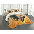 thumbnail image 3 of Ambesonne Rooster Quilted Bedspread Set 3 Pcs, Farm Animal Sunrise, King Size, Multicolor, 3 of 5