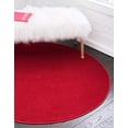thumbnail image 2 of Unique Loom Tapis Williamsburg Solide Vibrant 5 Pieds x 5 Pieds Rond Rouge, 2 of 4