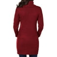 thumbnail image 3 of Women's Red Cowl Neck Cable Knit Sweater Dress, 3 of 5