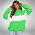 thumbnail image 5 of Womens Sweatshirts Half Zip Stand Neck Pullover Tops Color Match Quarter Zipper Fall Winter Fashion Shirts Green XL, 5 of 8