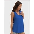 thumbnail image 4 of Women's V-Neck Sleeveless Tunic Top - Loose Fit Casual Tank with Curved Hem, Summer Comfort Wear, 4 of 4