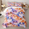 thumbnail image 2 of Homewish Watercolor Pet Dog Twin Quilt Set,Kawaii Animal Twin Coverlet Set,Pink Purple,2 Pieces, 2 of 7