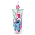 thumbnail image 1 of Silver Buffalo Lilo and Stitch aloha Stitch taza fría de plástico colorida con tapa y pajita decorativa, 24 onzas, 1 of 6