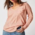 thumbnail image 2 of Women‘s Causal T-Shirt V Neck Long Sleeve Loose Fit Tops Solid Color Blouse Basic Tees, 2 of 5