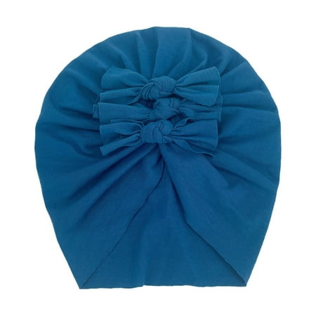 

Toddler Baby Boys Girls Solid Cap Beanie Bowknot Elastics Turban Hat
