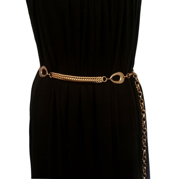 Women's Metal Oval Circle Chain Belt