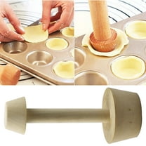 Huayishang Plastic Embossing Mold Pans Round 7 Inch Wooden Double Head Snack Cake Base Making Handle for Kitchenware, Kitchen Essentials Clearance Sale Khaki
