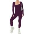 thumbnail image 5 of Women Yoga Jumpsuits Workout Ribbed Long Sleeve Sport Jumpsuits, 5 of 7