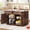 Walnut, variant on ChicZhiNest 47.2" Kitchen Island with Storage, Faux Marble Countertop Coffee Bar Station, 2 Drawers & Adjustable Shel
