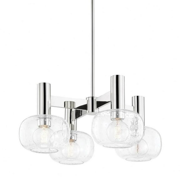 Modern Four Light Chandelier-Polished Nickel Finish Bailey Street Home 735-Bel-4243521
