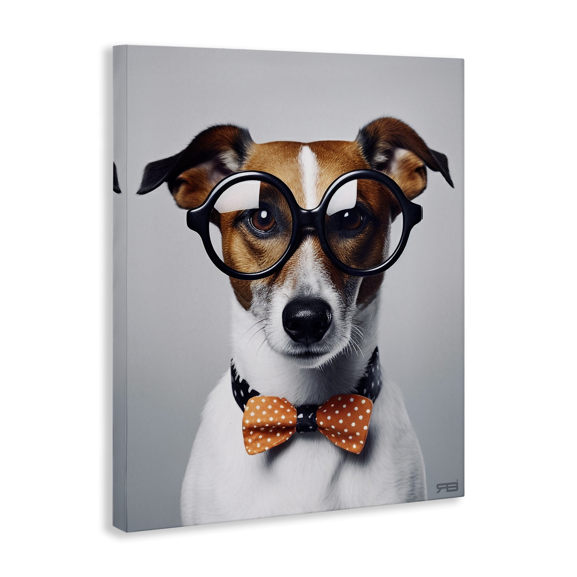 Stupell Industries Hipster Bowtie Dog Animals & Insects Painting Gallery Wrapped Canvas Art Print Wall Art, 30 x 40
