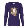 thumbnail image 2 of Wild Bobby Western Ma Steer Pink And Grey Distressed Pop Culture Women Graphic Long Sleeve Tee, Purple, Small, 2 of 6