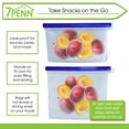thumbnail image 5 of 7Penn Silicone Food Storage Bag 500mL and 1000mL - 2pk Blue Reusable Food Bags, 5 of 7