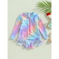 Mubineo Kids Baby Girl Swimsuits Fish Scale Print Ruffles Long Sleeve