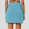 thumbnail image 4 of UJNDER Skorts For Women Summer Drawstring Skirt Built In Shorts With Pockets Tennis Comfortable Mini Skirt Sky Blue L, 4 of 8