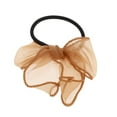 thumbnail image 4 of Unique Bargains 1 Pc Grace Solid Bow Ribbon Hair Elastic Band Caramel, 4 of 5
