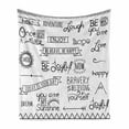 thumbnail image 1 of Adventure Soft Flannel Fleece Throw Blanket, Various Words on Happiness and Self Value Uplifting Phrases Being Who You Are, Cozy Plush for Indoor and Outdoor Use, 50" x 60", White Black, by Ambesonne, 1 of 6