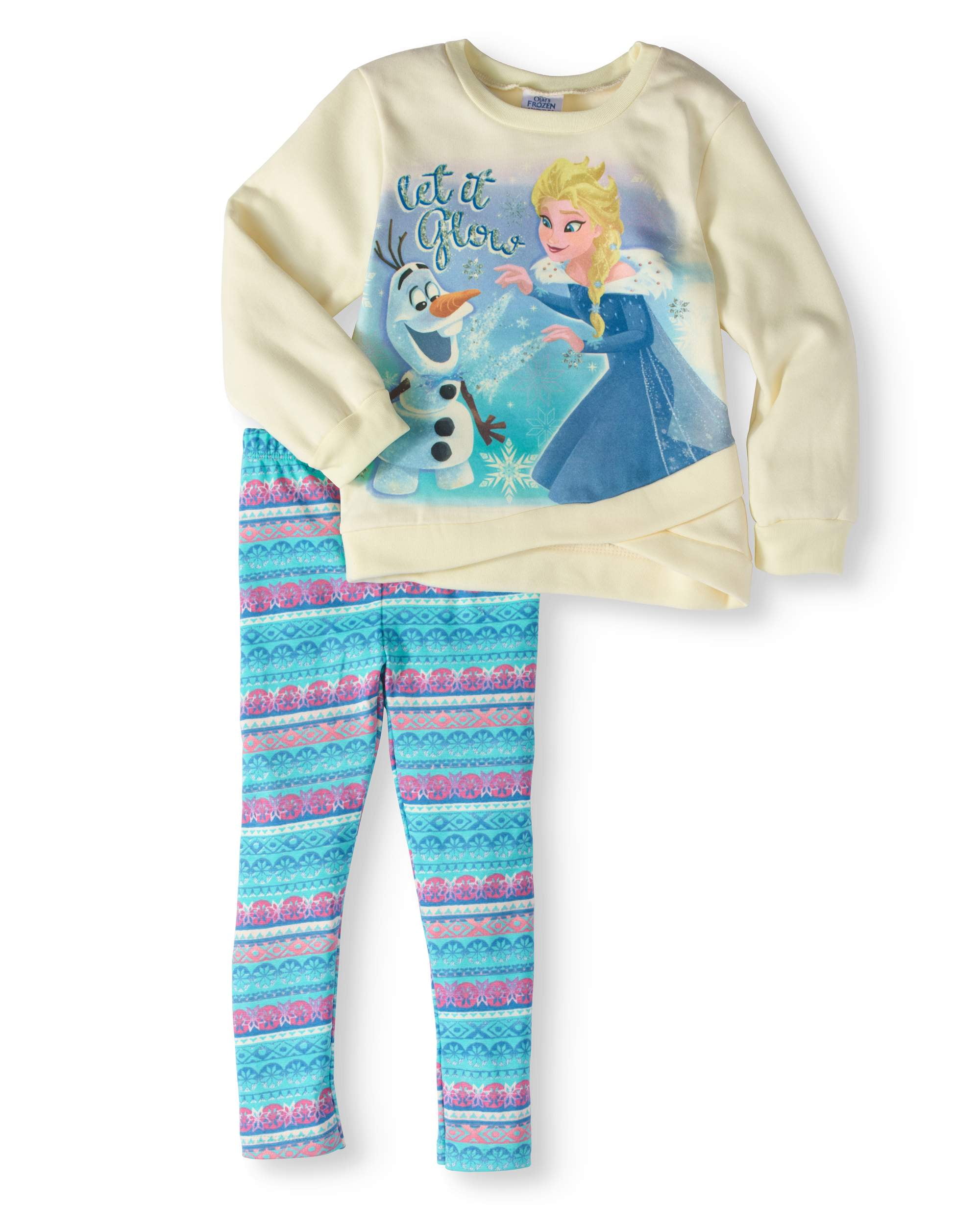 Disney Frozen Girls Fleece Fashion Top and Leggings Set