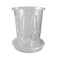 thumbnail image 2 of Clear Plastic Plant Nursery Pots with Saucer Transparent Tool with Drainage Hole, 2 of 5