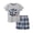 Gray Fish, variant on WIBACKER 100% Cotton 2-Piece Summer Pajamas for Kids Boys Sleepwear Top and Plaid Shorts Toddler Boy Whale Pjs Set 2-7T