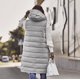 thumbnail image 4 of Meichang Chaleco largo de plumón para mujer, chaqueta con capucha sin mangas, talla grande, abrigos cálidos y delgados con cremallera, chaleco acolchado para exteriores,Grey,XL, 4 of 7