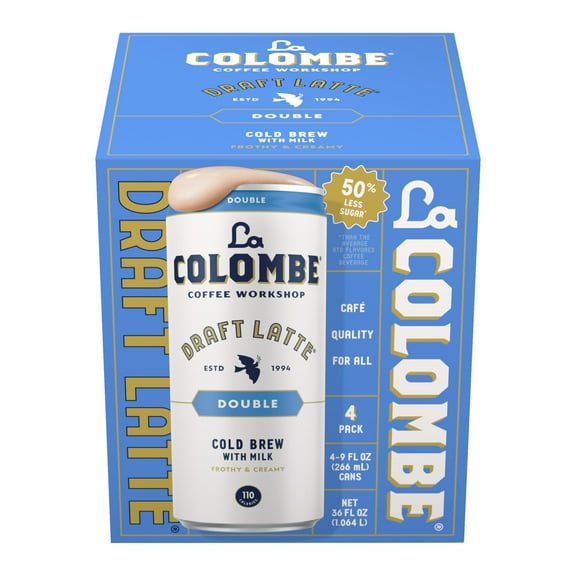 2 x - La Colombe Draft Latte, Cold-Pressed Espresso and Frothed Milk, Made With Real Ingredients, Grab And Go Coffee, Double Shot, 9 Fl Oz (Pack of 4)
