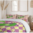 thumbnail image 6 of Ambesonne Mardi Gras Duvet Cover Sets, Stars Graphic, 2-Queen, Pink Yellow Green, 6 of 6