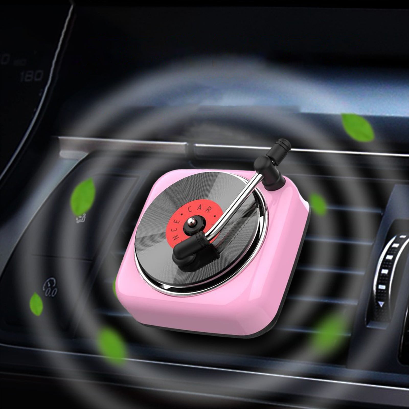 Fufafayo Phonograph Record Player Car Perfume Vent Clip, Retro Car Air Freshener Diffuser, Decorative Ornaments for Car Air Conditioner , Aromatherapy Decor for Dashboard