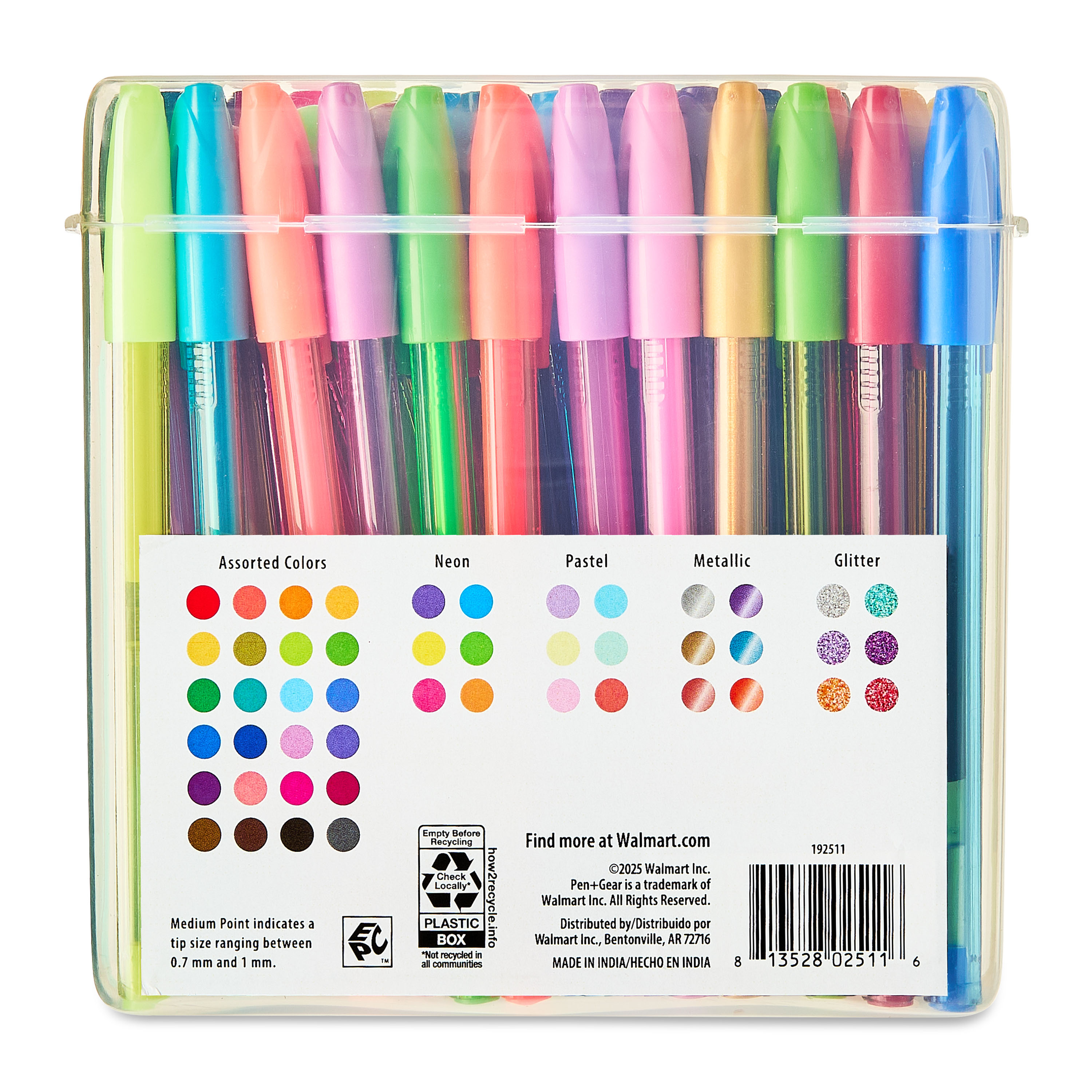 Plumas de gel Pen+Gear, punta mediana, 0.7 mm, colores surtidos, 48 unidades, 192511 2