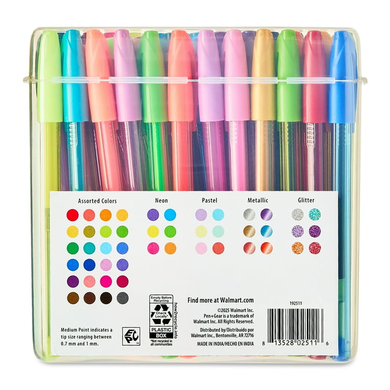 Pen+Gear Gel Stick Pens, Medium Point, Assorted Colors - Main Image