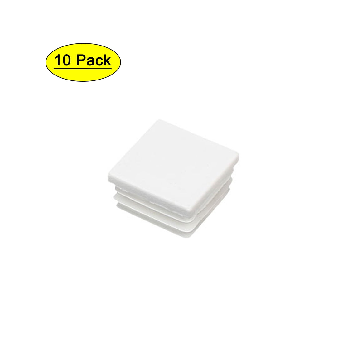 30mmx30mm Plastic Square Shaped Blanking End Cap Tube Insert Plug White 10pcs