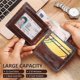 thumbnail image 4 of Mens Wallet With Chain Genuine Leather Purse Rfid Blocking Bifold Wallet With Id Window Card Slots, Black, 4 of 5