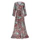 thumbnail image 4 of Gibobby Vestido largo de playa de verano para mujer Vestido largo bohemio de manga acampanada floral con cuello en V y cintura alta para vacaciones(Rojo,G), 4 of 5