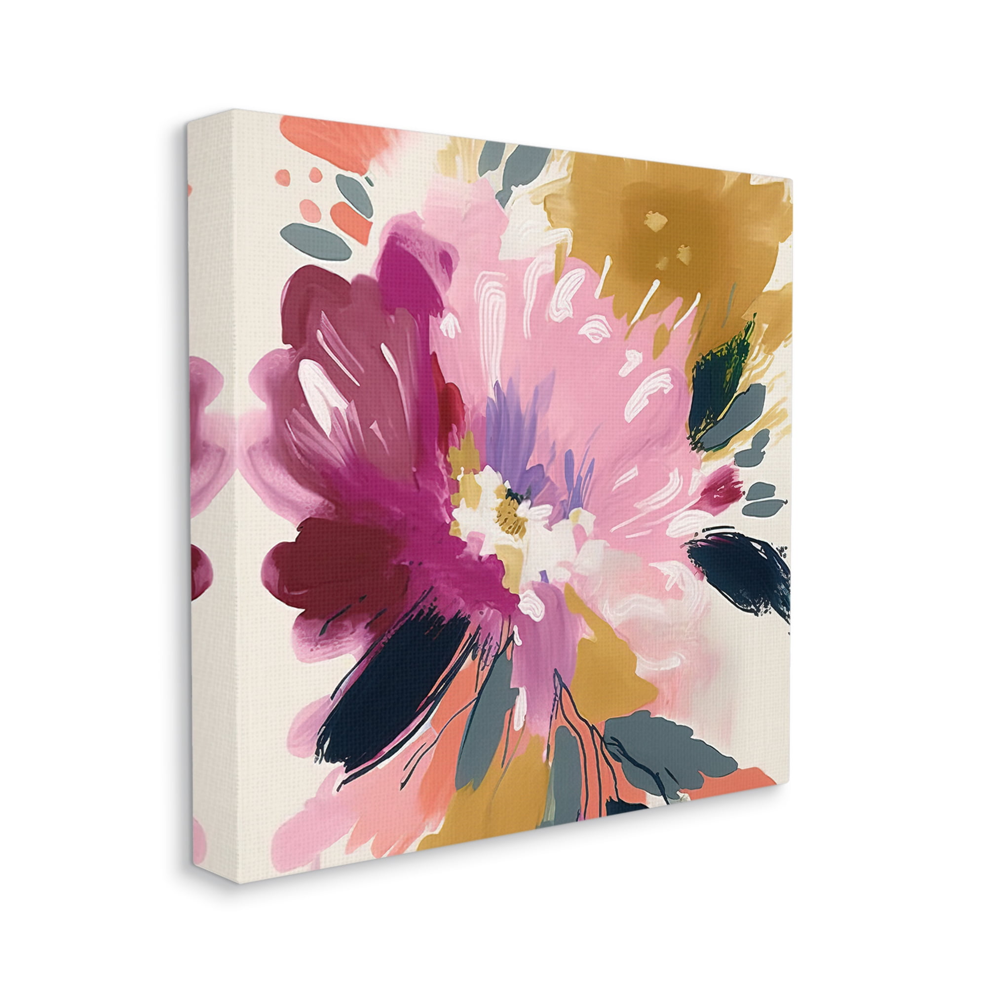 Stupell Industries Purple Abstract Floral Botanical & Floral Painting Gallery Wrapped Canvas Art Print Wall Art, 24 x 24